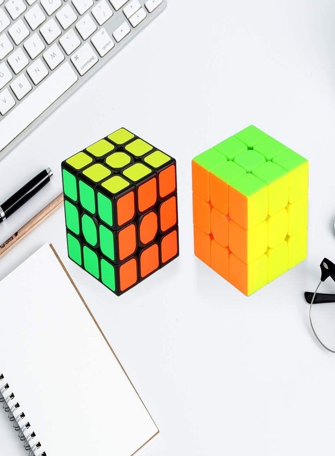 Authfort Magic Cube Bundle 3x3x3 Cube Sticker & Stickerless Puzzle Cubes Collection Toy for Kids (2 Pack) (2 Pieces) - Image 4